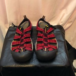 Keen red waterproof hiking sandals